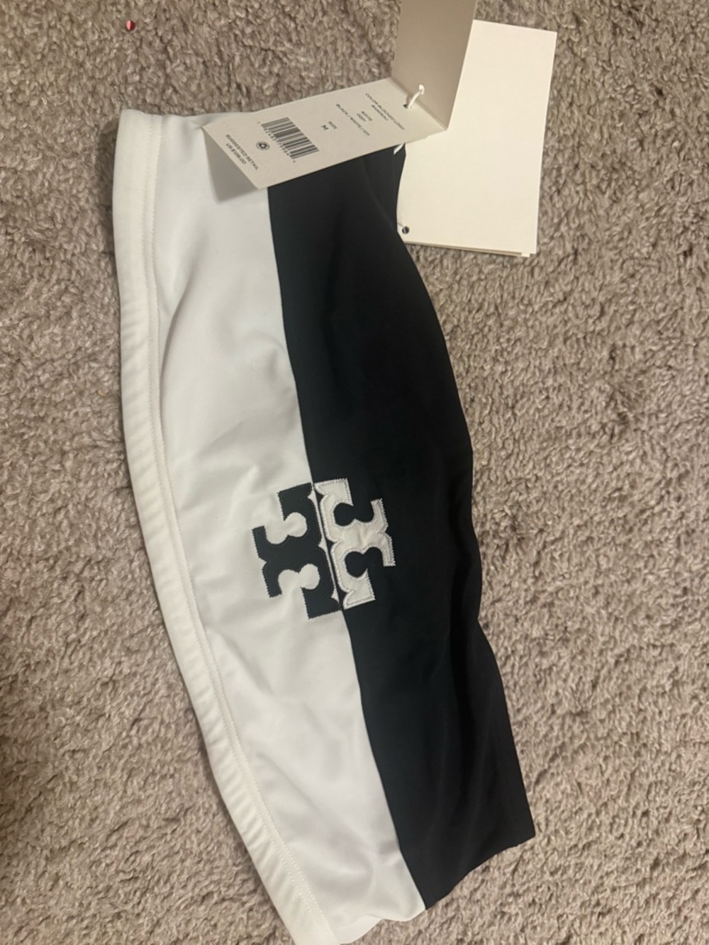 Tory Burch Black and White Color-Blocked Bandeau - Picture 4 of 5